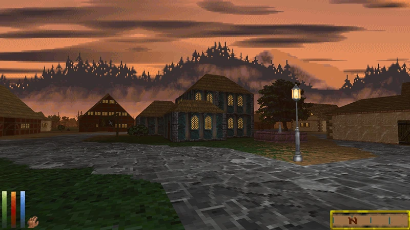 A misty village in Daggerfall