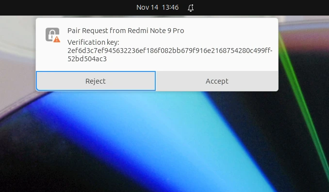 Pairing request on ubuntu